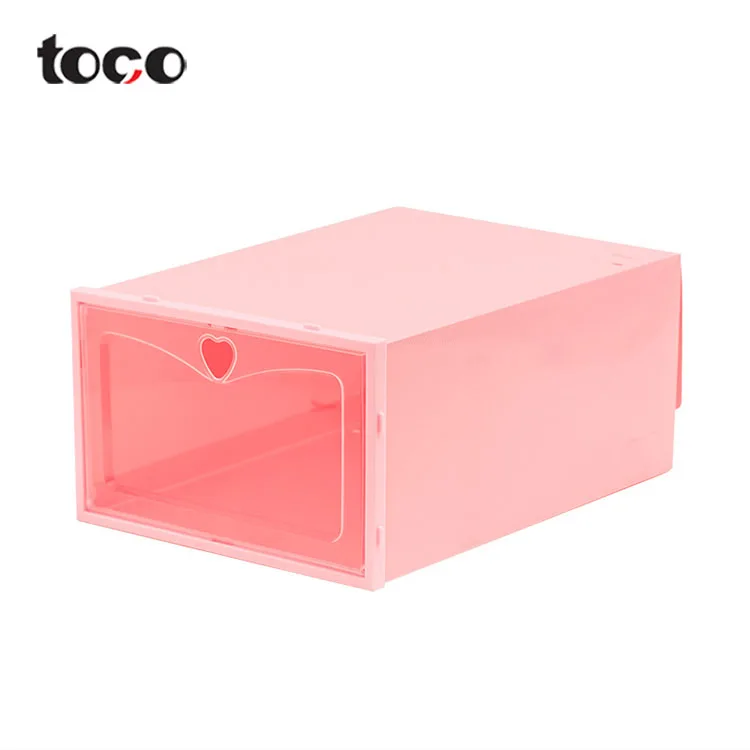 

toco acrylic shoe box storage drawer box clear shoeboxes plastic organizer cabinet, White.red.blue.black.grey