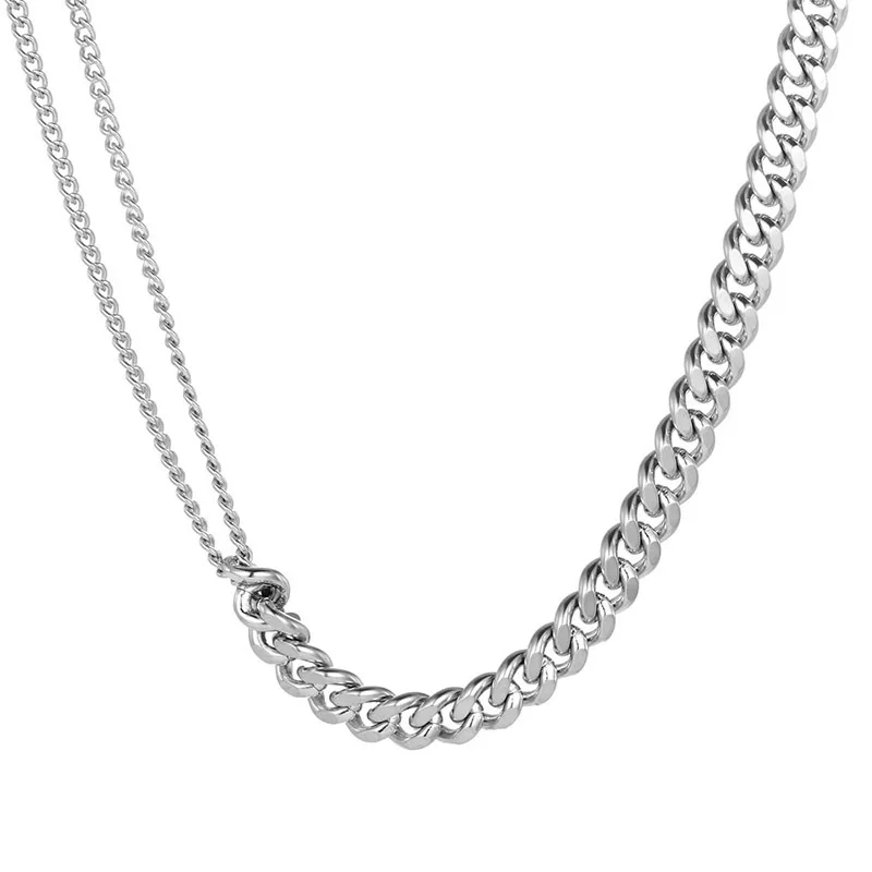 

Chain Link Splice Fashion Jewelry Accessory Chain Necklace men 2021 Silver Necklace