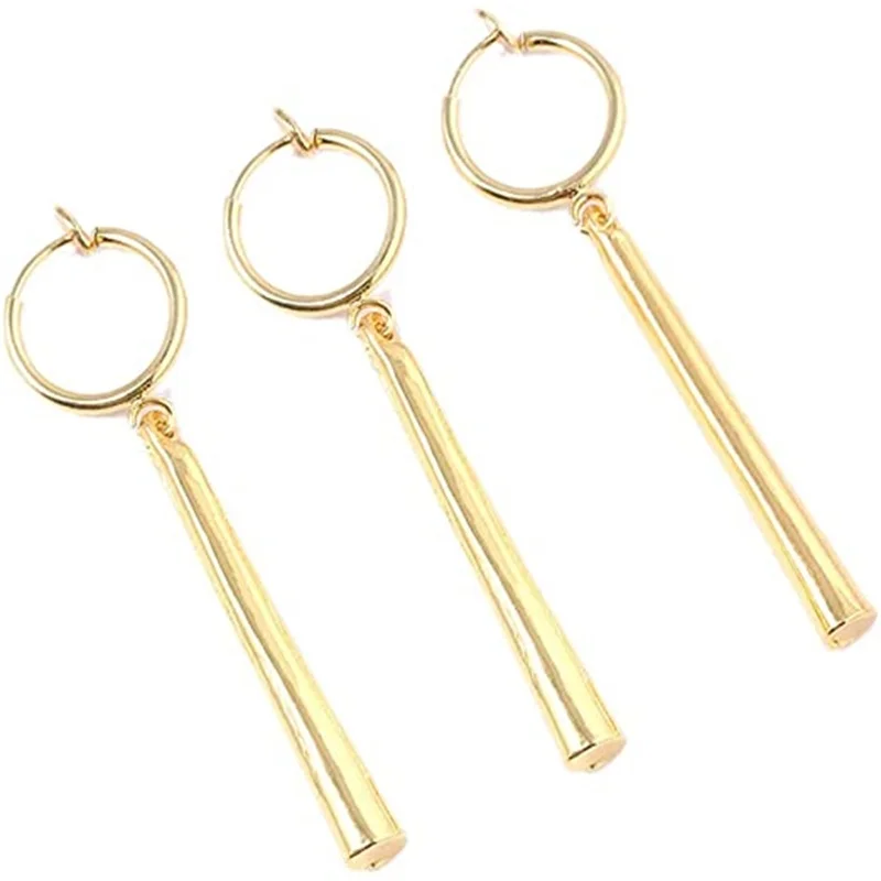 

New Arrival Anime Cosplay Zoro Earrings 3pcs Metal Clip Dangle Earrings, Glod