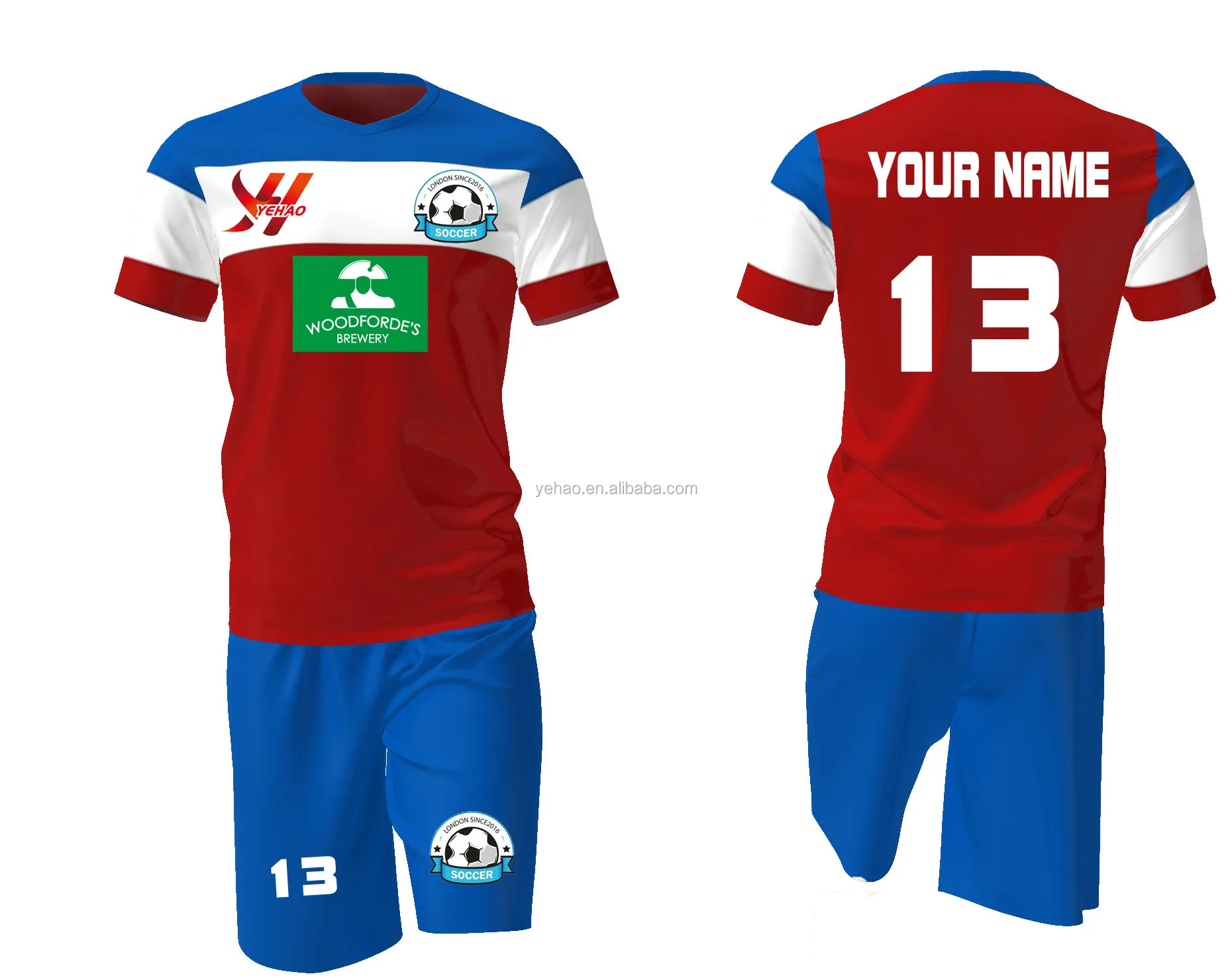 Cool Design Red And White Soccer Jersey Set Professional