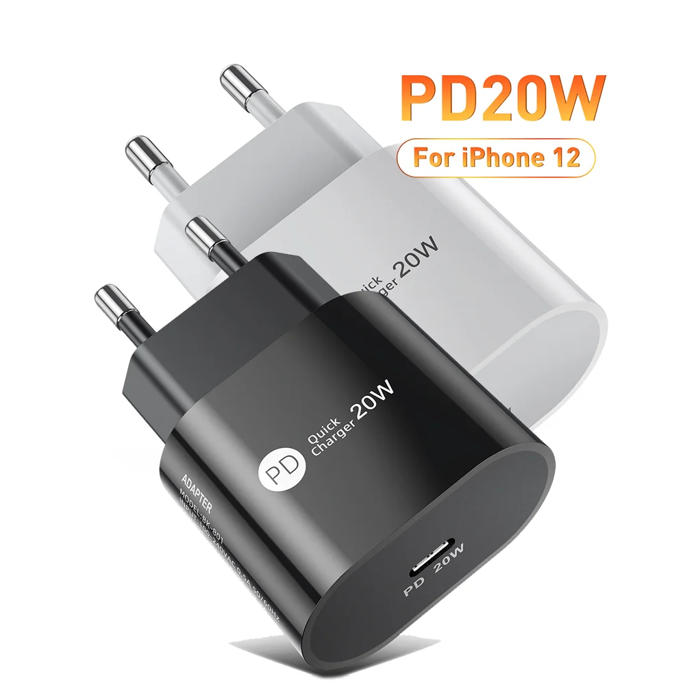 

DHL Free Shipping 1 Sample OK Hot Sale 20W PD Charger Mobile Phone Type C Charger Adapter Travel Wall Chargers For iphone 12