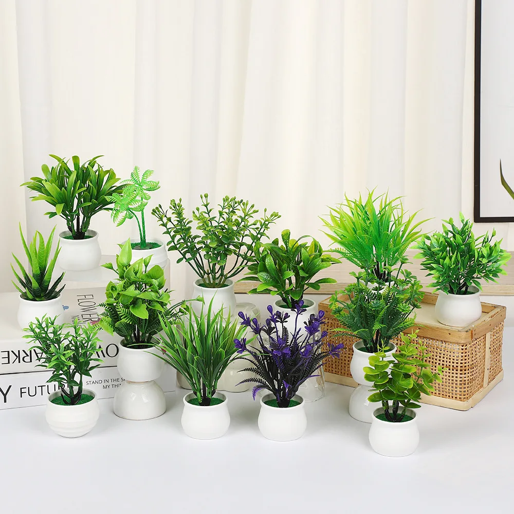 Mini Artificial Aloe Bonsai Plastic Home Office Desktop Ornament-Durable Environment-Friendly for New Year Valentine's Day