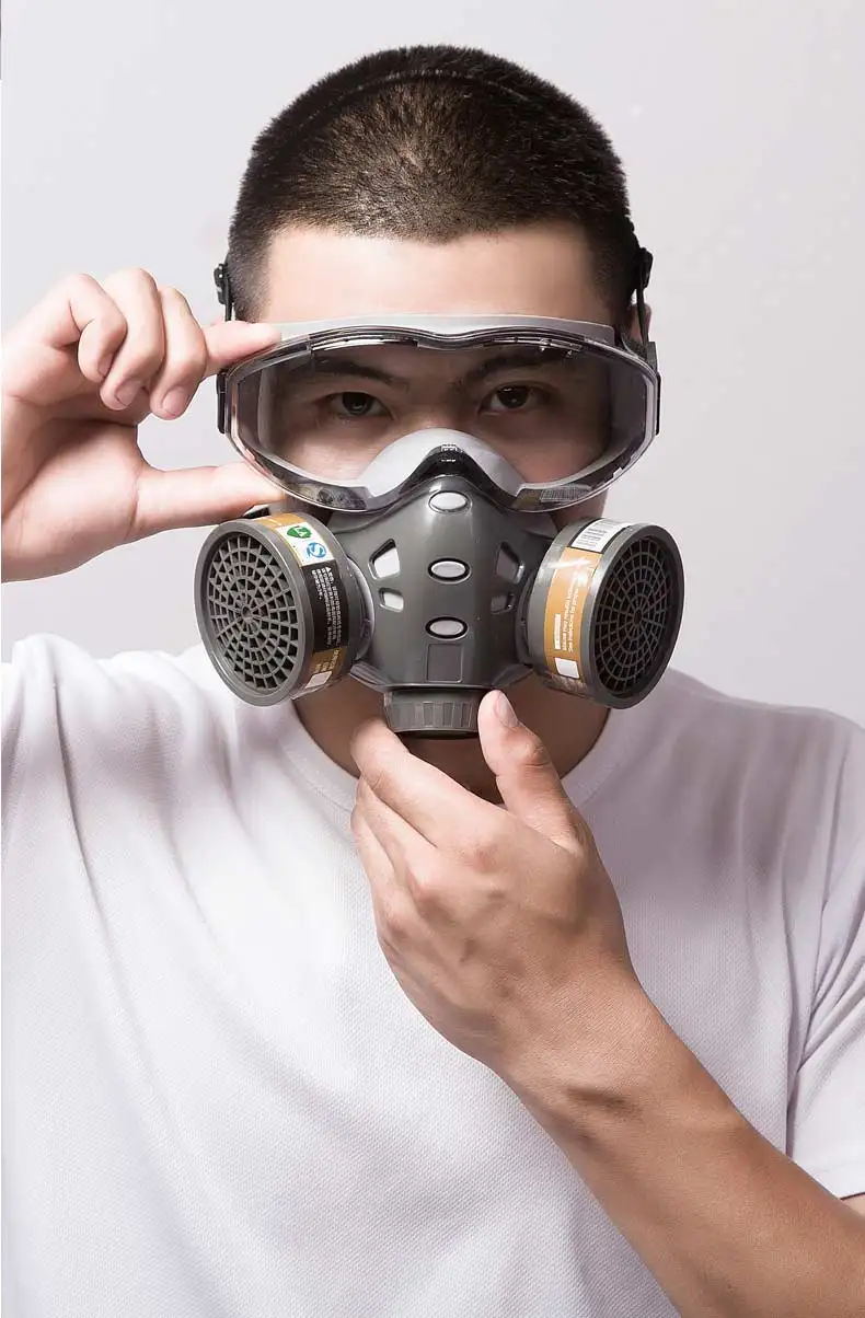 带双过滤器防毒面具的化学口罩防毒面具