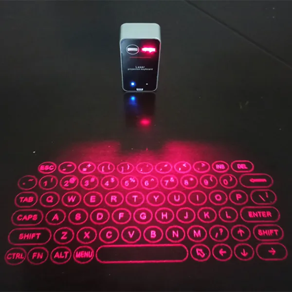 

Hot selling mini portable wireless laser projection virtual keyboard with mouse, Black
