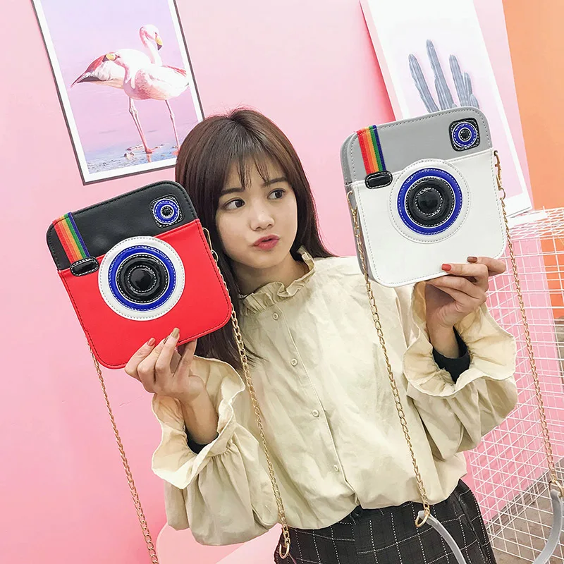 

2021 Summer New Trend Mini Camera Bag Fashion Personality Shoulder Diagonal Bag Joker Women's Bag, 2colors