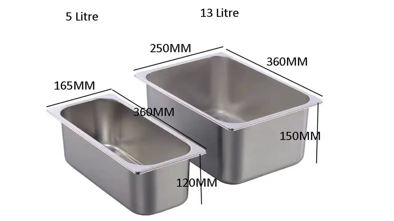 Display Case Pan *New!*  Stainless Steel Ice Cream & Gelato 5 Liter 5L 
