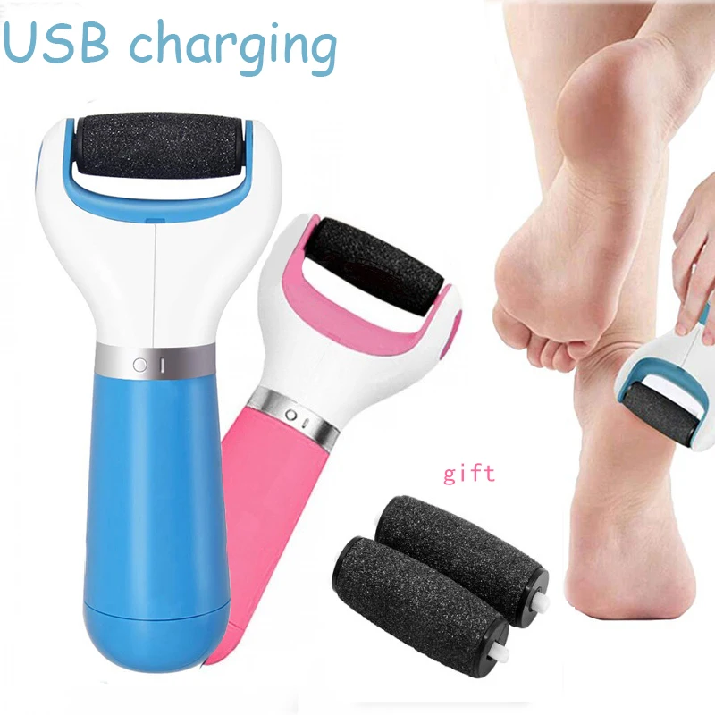 

New Portable Foot Files Grinder Multifunction Electric Remove Calluses Hardness Dead Skin Heels Grinding Pedicure Foot Grinder, Blue/pink