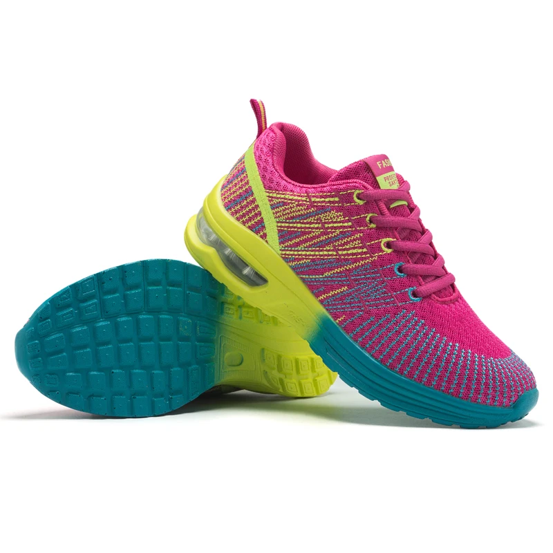 

hot sale colorful cheap wholesale women sport athletic shoes and sneakers, Blue/purple,rose red,grey/pink/green
