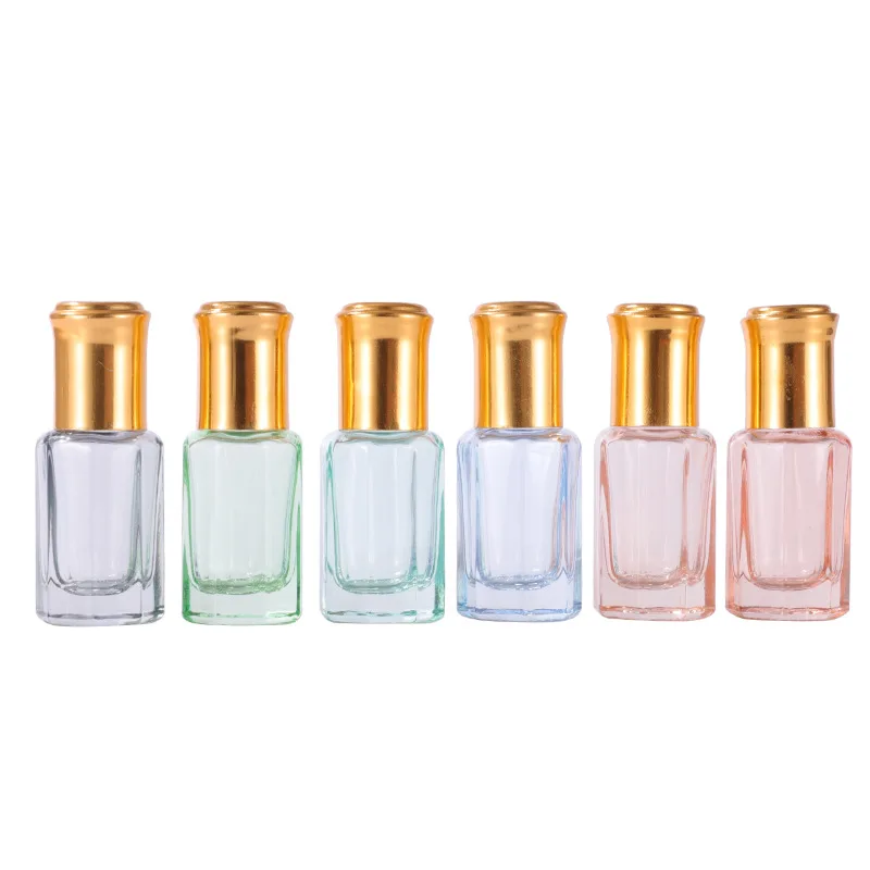 

3ml 6ml octagonal mini multicolor perfume supplier roll on glass bottles with lid