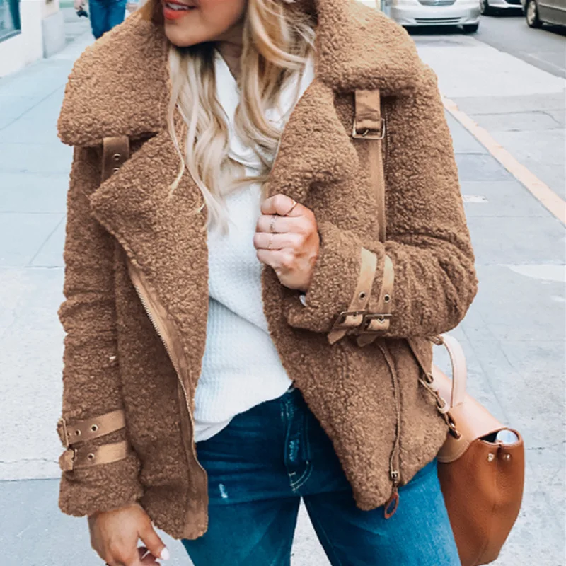 turkish custom women fashion winter faux fur teddy coat for ladies