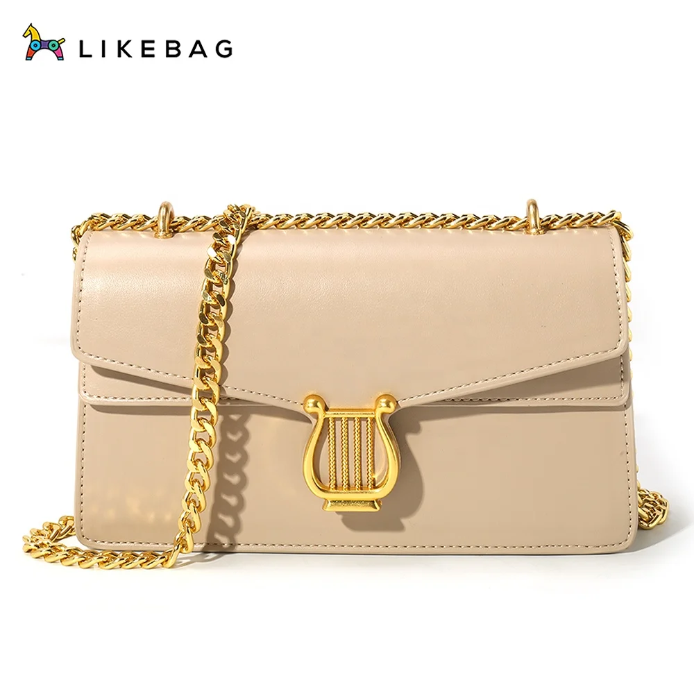 

LIKEBAG new product hot sale fashion street style messenger bag with metal hardware magnetic button