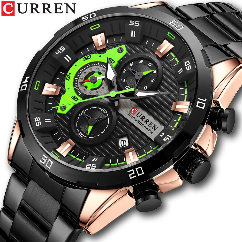 

CURREN 8402 Dropshipping Watch Classic Sports Stainless Steel Band Business Watches Men Wrist Luxury Male Clock Montre Homme, 4-colors