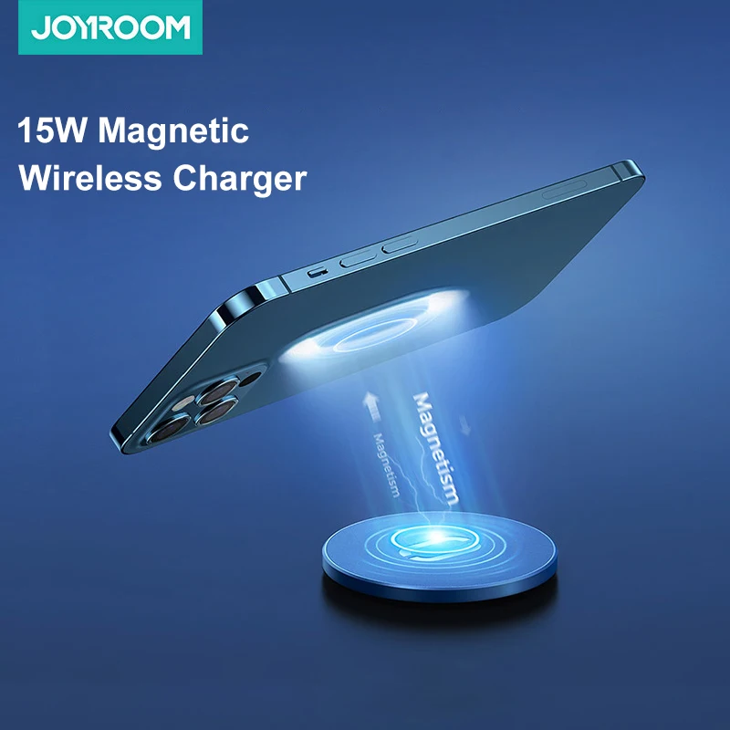 

Joyroom Magnetic Wireless Charger JR-A28 Trending Products 2021 New Arrivals 15W Magnet Fast Charger Mobile Phone For Iphone 12, Black,blue,white