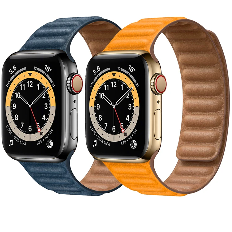 

Lianmi For Iwatch Series 3 5 4 6 Se Bracelet 44mm 40mm 38mm 42mm Double Colors For Apple Magnetic Loop Leather Watch Band, Multi colors/as the picture shows