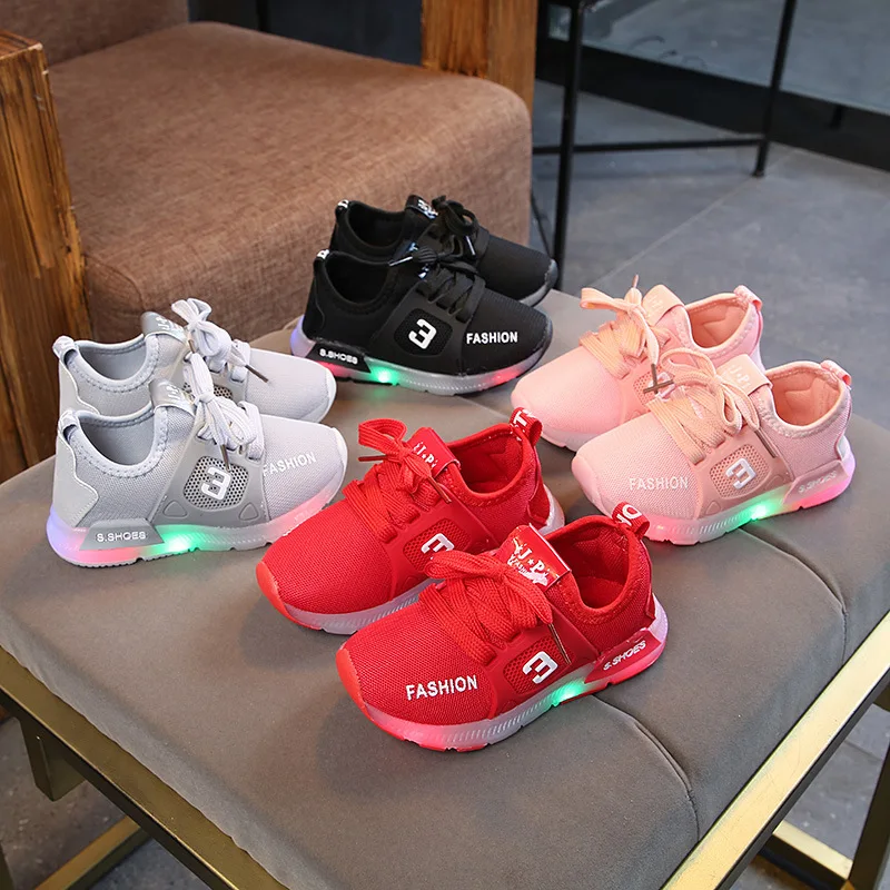 

50% Off Unisex Led Kids Casual Running Sport Tennis Lighting Children Toddler Light Led Baby Kid Shoes For Infant Girls