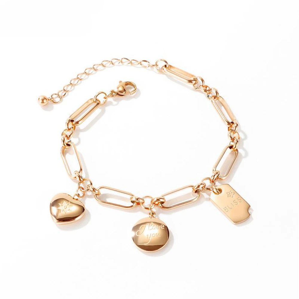 

HPXmas 2021 korea newest rose gold hand bracelet geometric hand bracelet simple design charm for women gift party wholesale, Picture shows