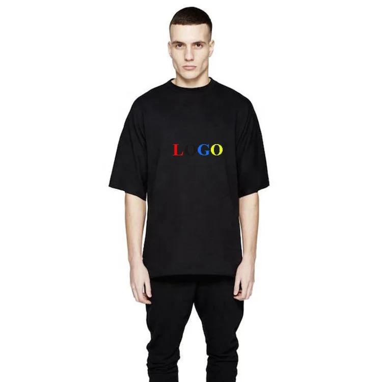 

2021 Summer Oversize Extended Men T Shirt Hip Hop Clothes Urban Blank Tee, Black white grey