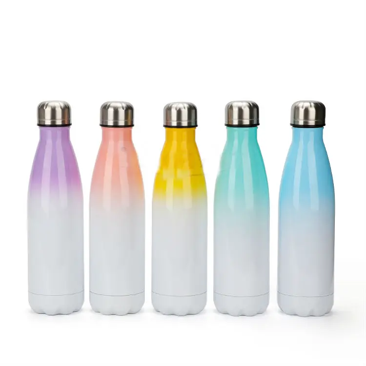 

500ml Colorful Cola Shape Sports Cup Water Bottle Sublimation Blank Stainless Steel Thermos Flask Drink Bottle