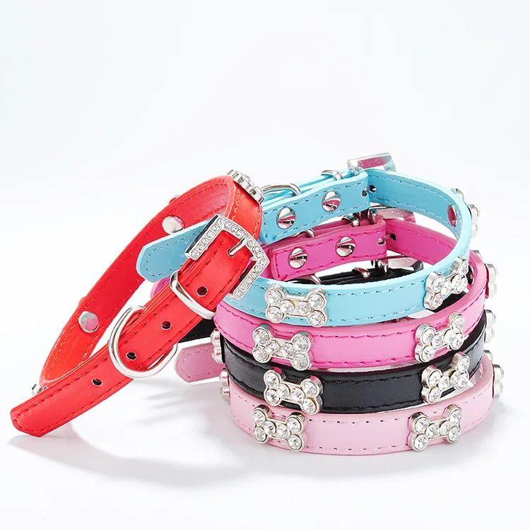 

Hot selling colorful PU leather pet collar dog collar, White