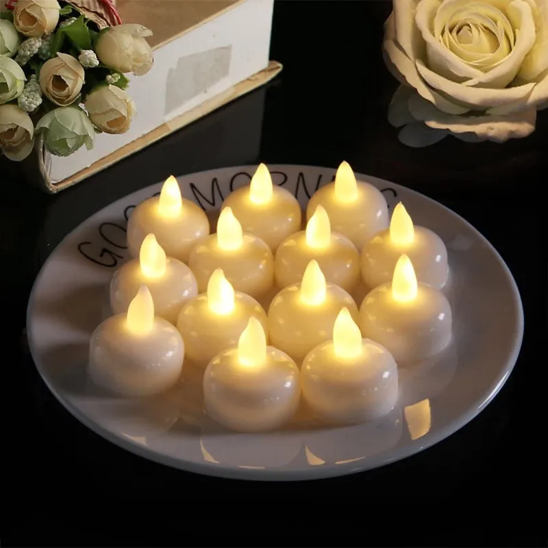 

Creative Multi-Color Waterproof Flameless Floating Led Candle Light Flicker Romantic Wedding Decoration