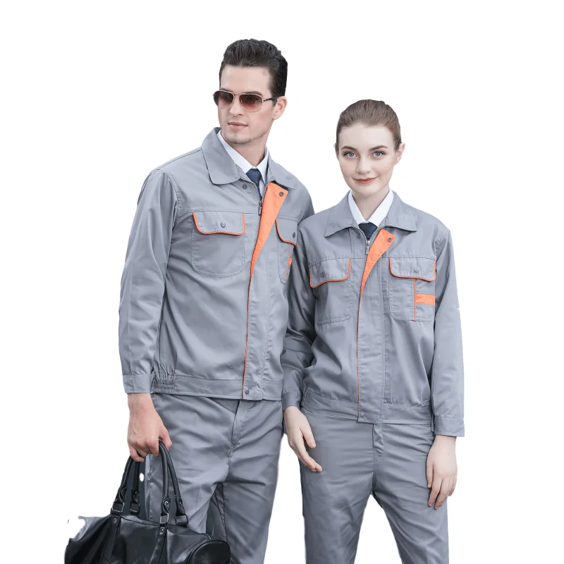 

Custom logo long-sleeved work overalls suit spring and autumn labor/factory workwear uniforms custom