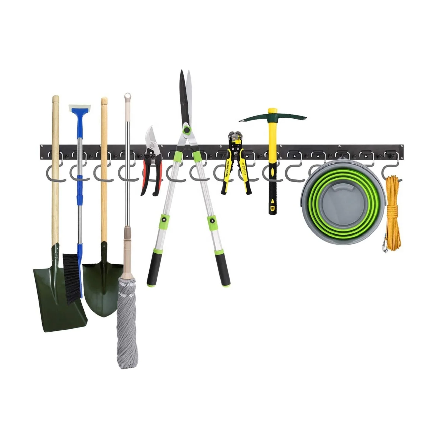 

Wall Mount Tool Organizer Garage Hook Garden Tool Bracket Adjustable Storage System 48 Inch Wall Holders