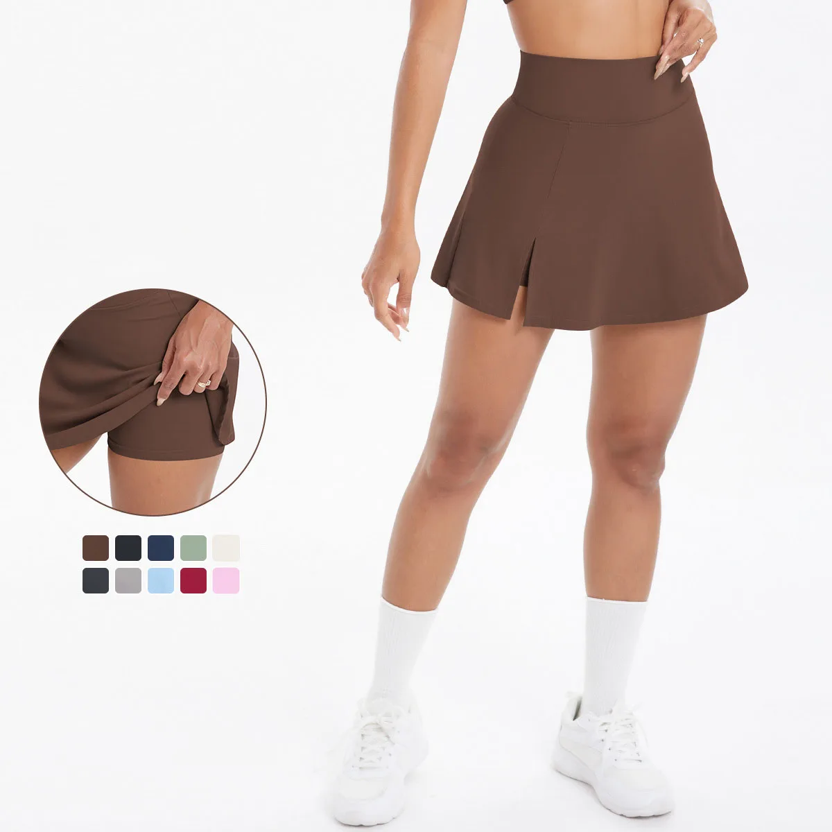 In-stock Fast Shipping Double-layer Fitness Yoga Tennis Skirt and Sports Tennis Dress Women