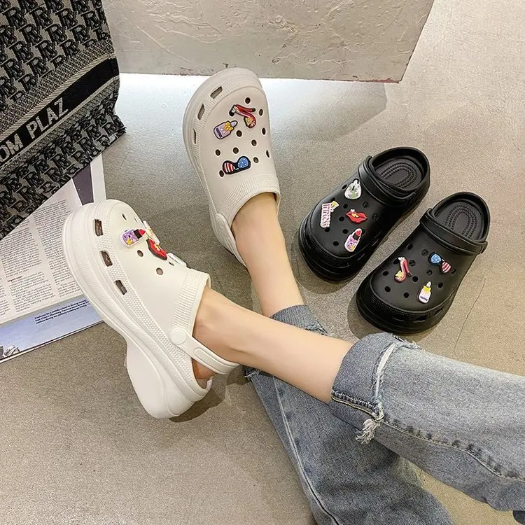 

Heavy-soled buns sandals for women 2021 summer new EVA heighten nurse shoes wear garden hole shoe tide