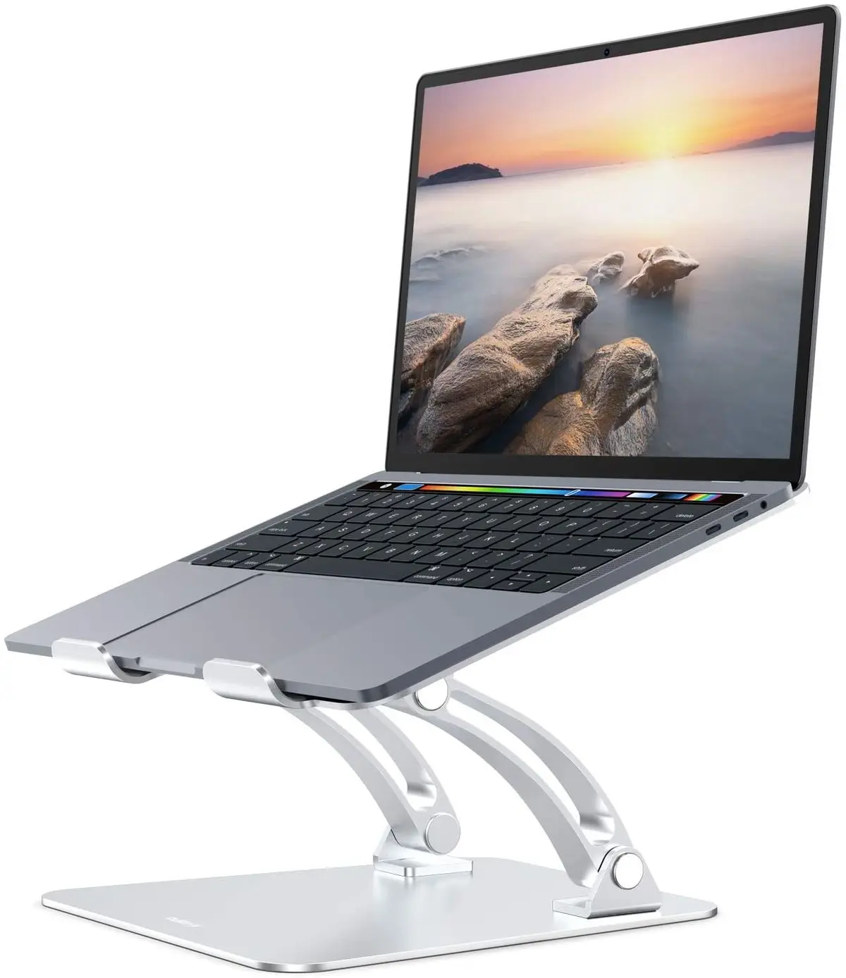 

Laptop Stand Ergonomic Height Angle Adjustable Computer Laptop Holder Compatible with MacBook Air Pro for 11-17 inch, Silver