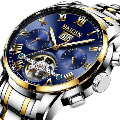 

HAIQIN Mechanical watches mens automatic wrist watch for men brand luxury wristwatch men Tourbillon relojes hombre 2021