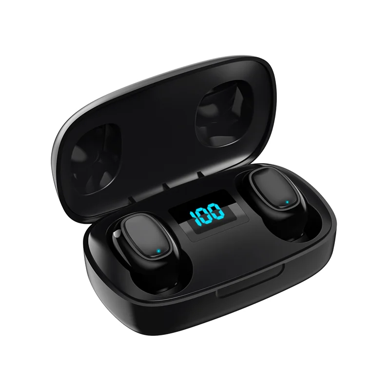 

2021MUSHUAI Latest Earphones Wireless T10S Mini Earbuds Noise Cancelling Smart Touch Headset with Led Digital Display