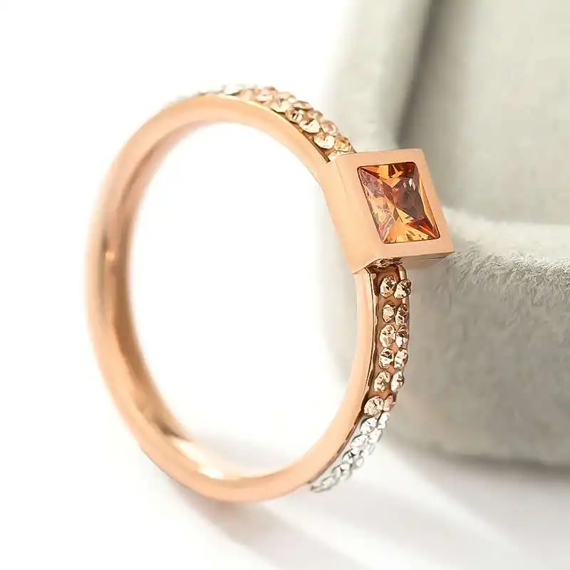 

Jialin Jewelry Fashionable champagne color zircon jewelry ring manufacturer direct sale ring female