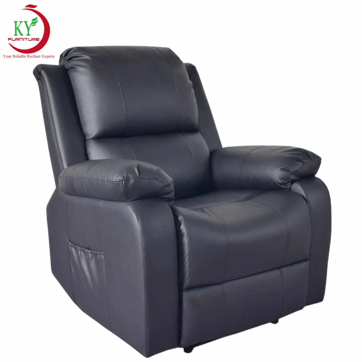 

JKY Furniture Manual Recliner Chair Modern Leather Electric Recliner Sofa Set China Living Room Leather Chesterfield Sofa Black