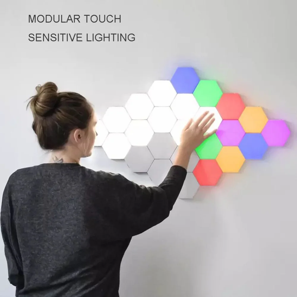 Touch Sensitive Light Hexagonal Light LED Panels Night Magnetic Hexagons Lamp DIY Quantum Light