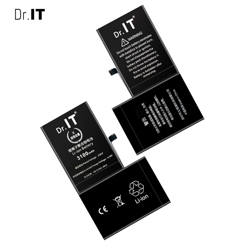 

Dr IT Phone Battery 3100mah Li-battery For Iphone X Lithium-ion Polymer Battery 3.8v Real Capacity