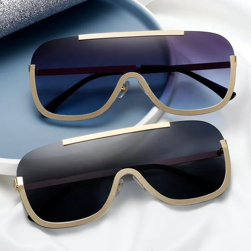 

MOCOO Europe and America oversized one piece sunglasses trendy shield eyewear personality big frame unisex sunglasses, As you see