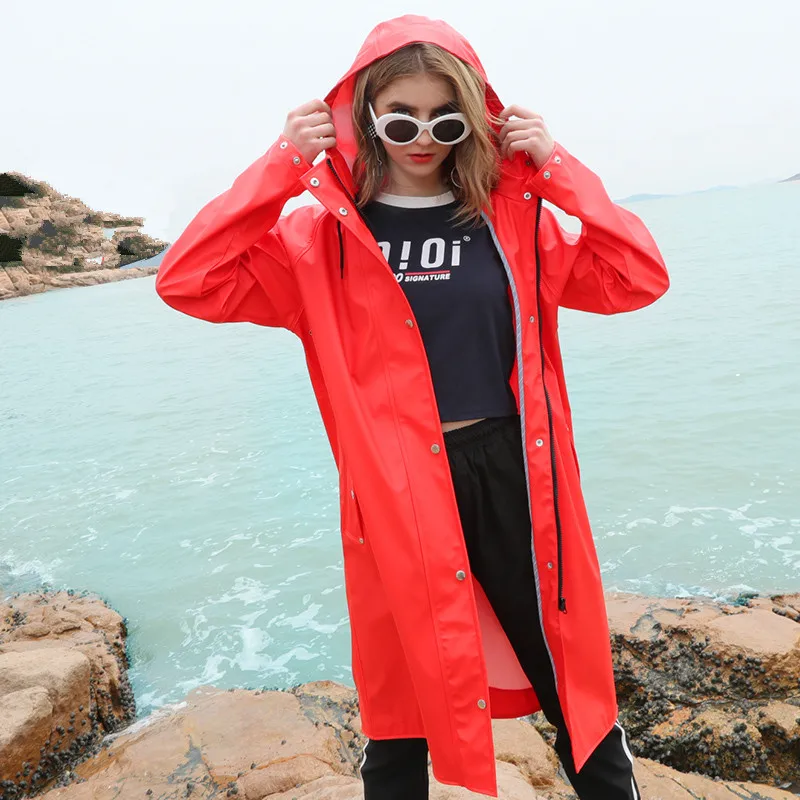 Raincoat Women's Fashion High-end Ladies Adult Rainstorm-proof Full-bodyJacket Long Poncho Rainwear Raining