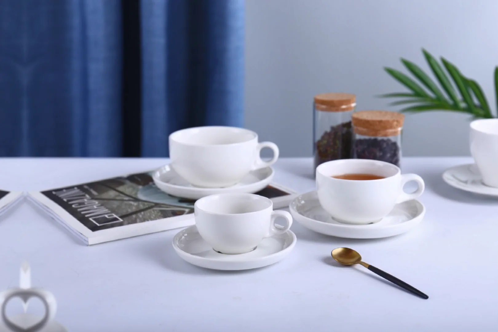 Fine Porcelain White Espresso Cup Ceramic Nordic Cappuccino Elegant