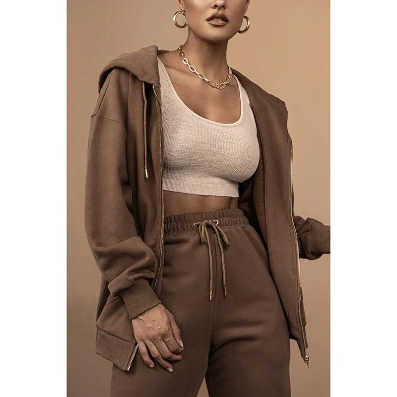 

Autumn custom logo zipper pocket hoodie set unisex sweatshirts men two piece sets women causal full zip up hoodie, Customized colors