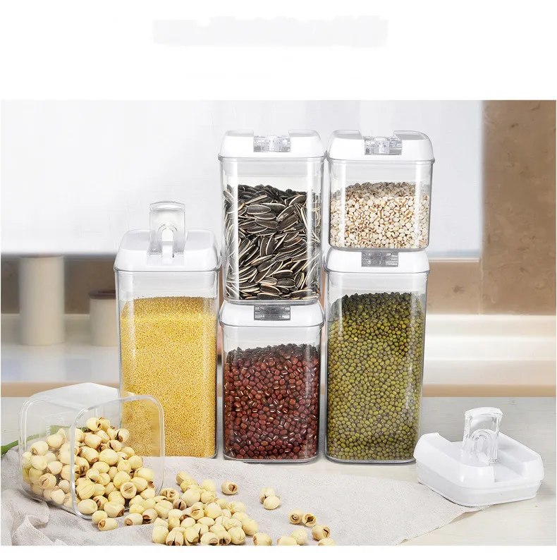 

Kitchen Cereal Keeper Dry Food Storage Container Food Grade Gaterial Plastic Cereal Dispenser Storage Box