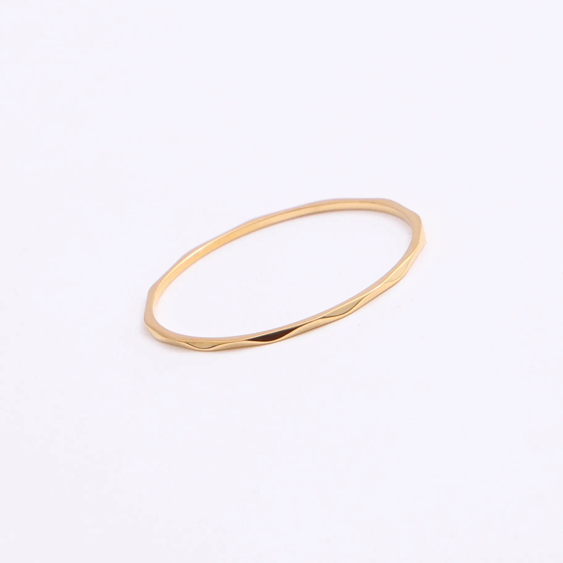 

Joolim Jewelry 18K Gold Plated Stainless Steel Super Fine Line Rhombus Fresh-cut Dainty Rings for Women