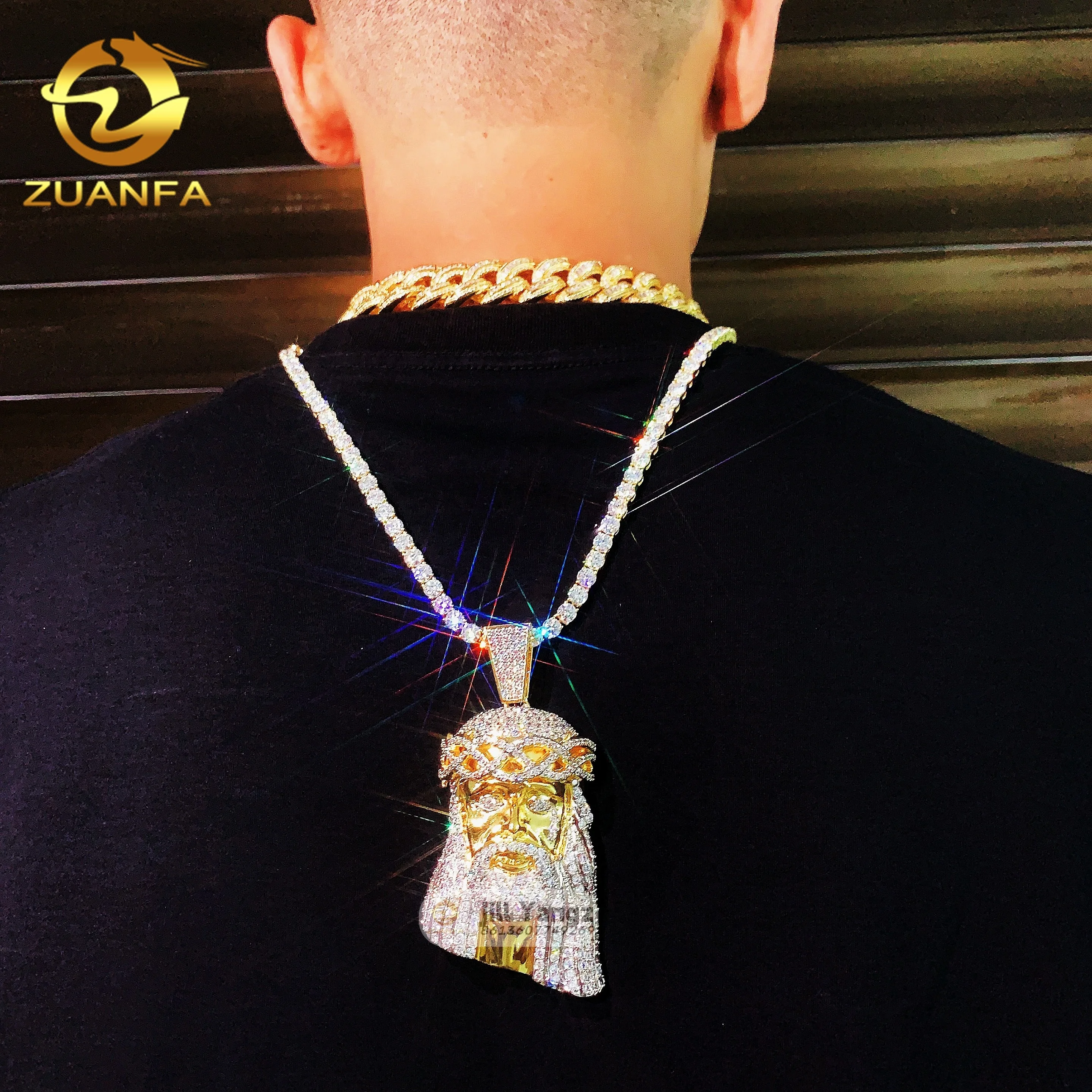 Fair Deal Jesus Pendant 3D Design Ready Stocks 5A Cubic Zirconia Jewelry Iced Out Diamonds Custom Pendant