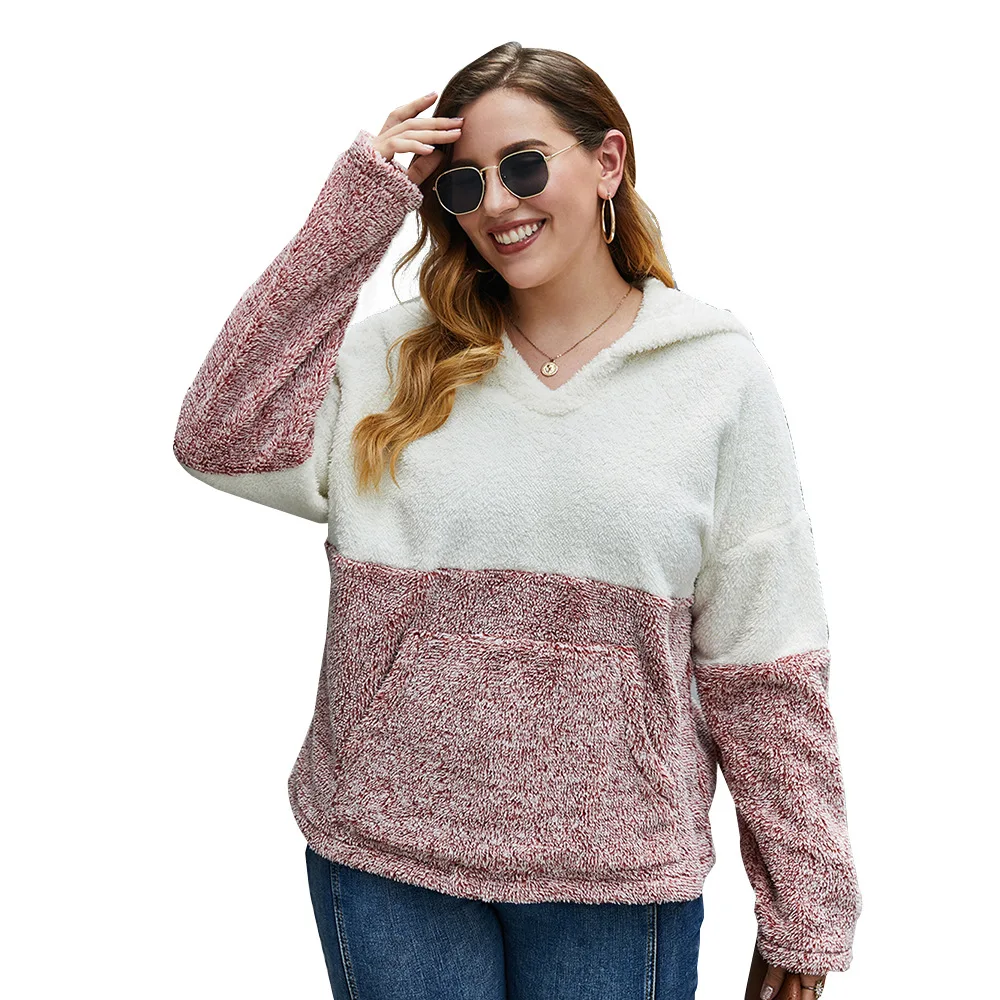 

Fall Winter Clothes Pullover Outwear Loose Fuzzy Plus Size Hoodies for Women