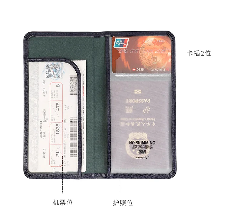 

Boshiho PU Leather RFID Wallet Passport ID Card Holder Document bag Check Book Holder Wallet Ticket Slot Bifold Checkbook Cover, As your request