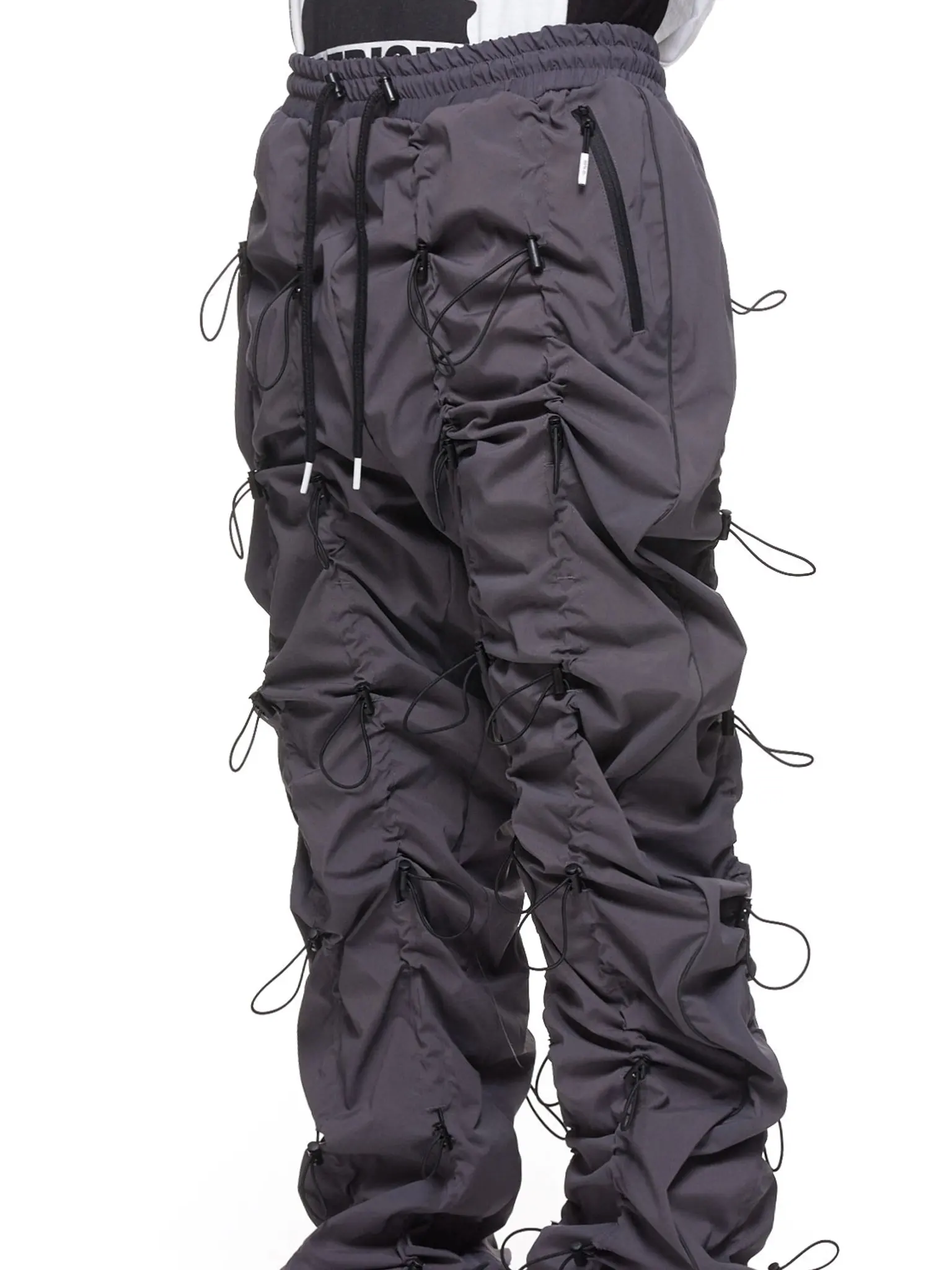 Ruched Toggle Nylon Stacked Jogger 