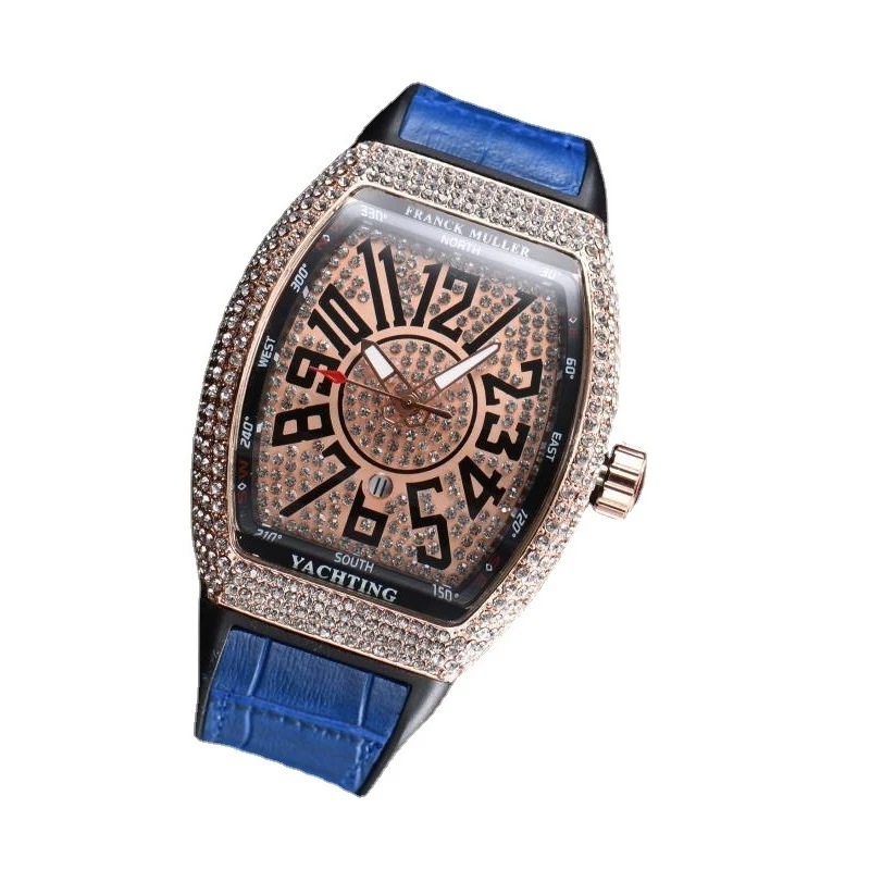 

new design digital analog large face best mens lab diamond style metal gold color watch leather brands list, 6 colors