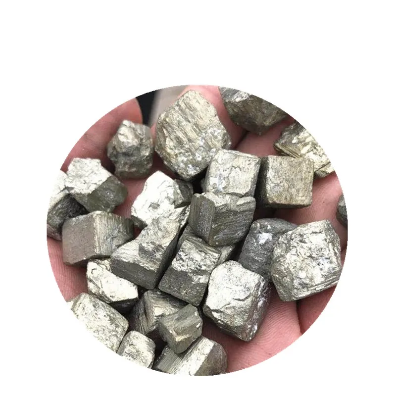 
Natural crystal quartz copper pyrite cube 