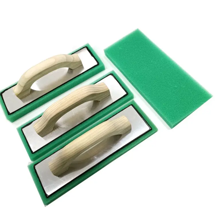 

Fine Green sponge foam float with wooden handle -4x12x1inch