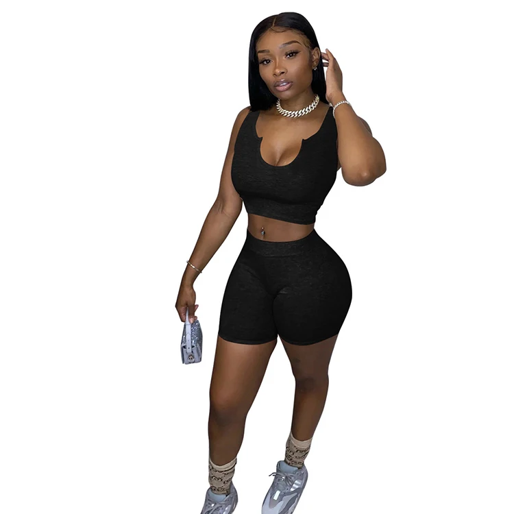 

Customized Design Ladies Sexy Summer Gym Short Outfit Clothing 2 Piece Set Women