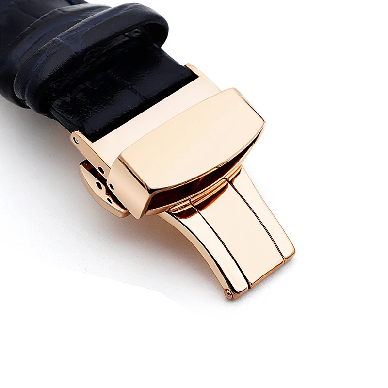 
Wristwatches mechanical watch fully automatic new fashion blue dial of genuine leather watch 